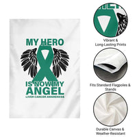 Liver Cancer Awareness Memorial Gift Garden Flag My Hero Is Now My Angel