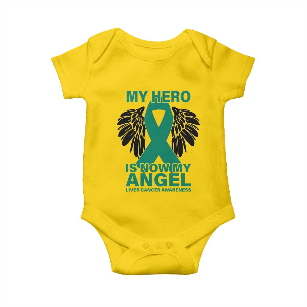Liver Cancer Awareness Memorial Gift Baby Onesie My Hero Is Now My Angel