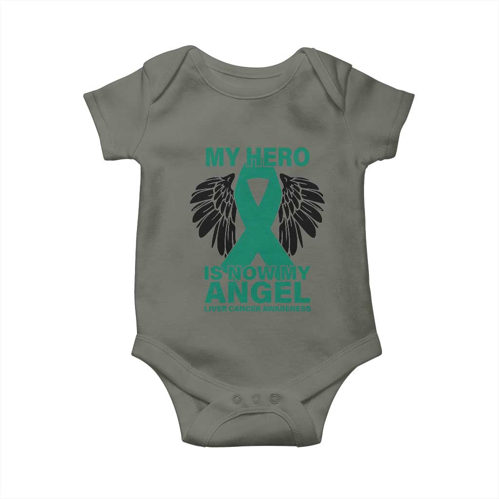 Liver Cancer Awareness Memorial Gift Baby Onesie My Hero Is Now My Angel
