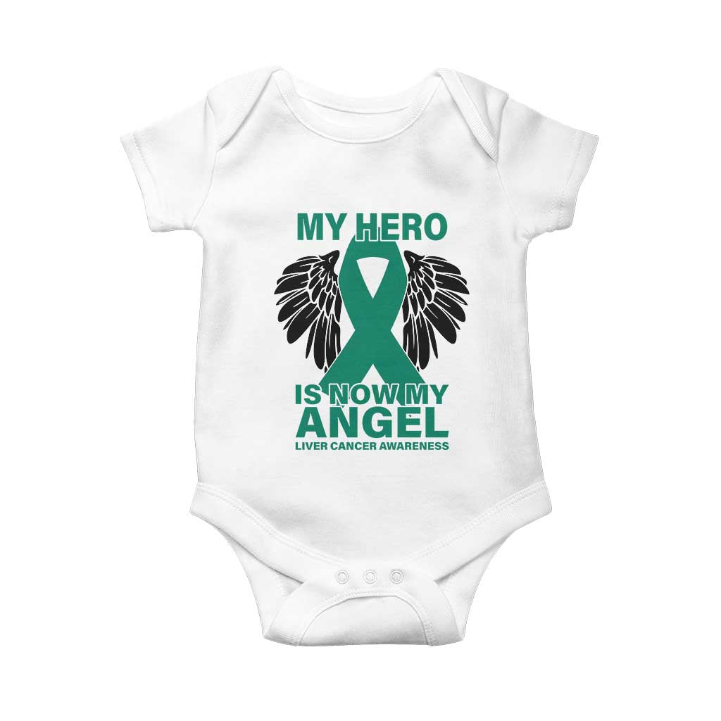 Liver Cancer Awareness Memorial Gift Baby Onesie My Hero Is Now My Angel