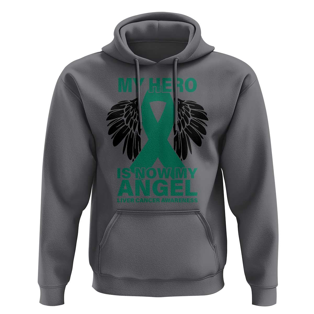 Liver Cancer Awareness Memorial Gift Hoodie My Hero Is Now My Angel