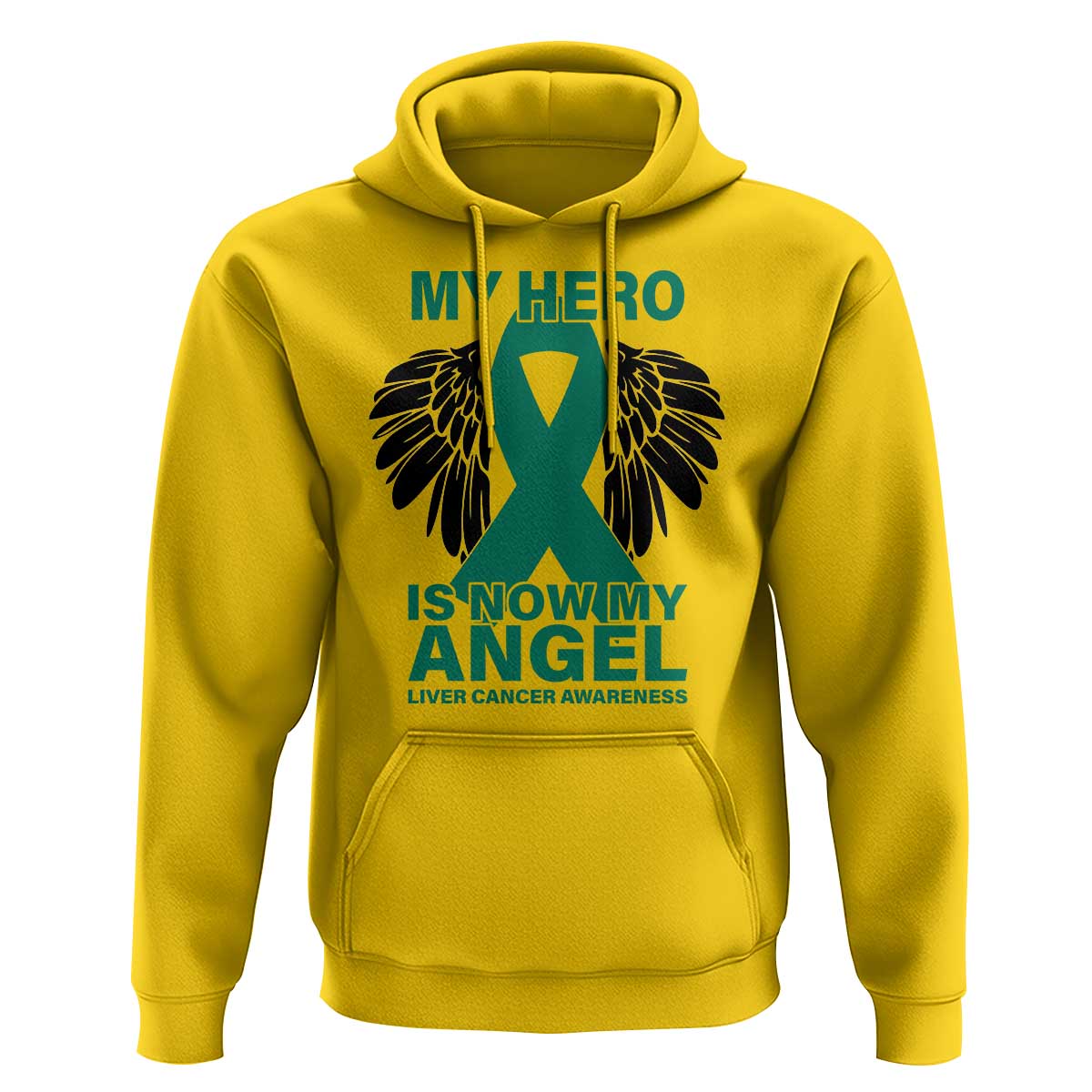 Liver Cancer Awareness Memorial Gift Hoodie My Hero Is Now My Angel