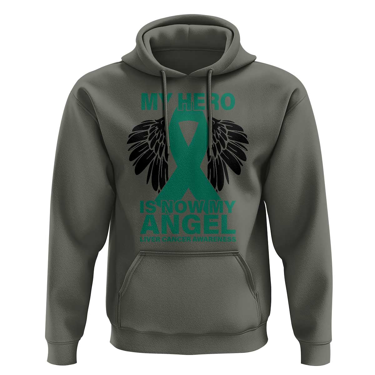 Liver Cancer Awareness Memorial Gift Hoodie My Hero Is Now My Angel