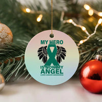 Liver Cancer Awareness Memorial Gift Ceramic Ornament My Hero Is Now My Angel