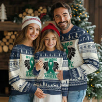Liver Cancer Awareness Memorial Gift Ugly Christmas Sweater My Hero Is Now My Angel