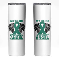 Liver Cancer Awareness Memorial Gift Skinny Tumbler My Hero Is Now My Angel