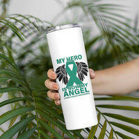Liver Cancer Awareness Memorial Gift Skinny Tumbler My Hero Is Now My Angel