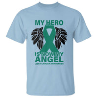 Liver Cancer Awareness Memorial Gift T Shirt My Hero Is Now My Angel