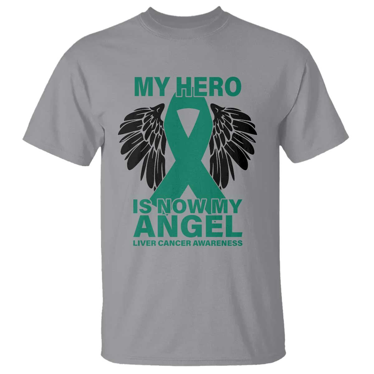 Liver Cancer Awareness Memorial Gift T Shirt My Hero Is Now My Angel