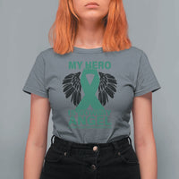 Liver Cancer Awareness Memorial Gift T Shirt For Women My Hero Is Now My Angel