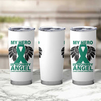 Liver Cancer Awareness Memorial Gift Tumbler Cup My Hero Is Now My Angel