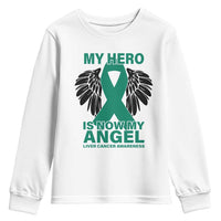 Liver Cancer Awareness Memorial Gift Youth Sweatshirt My Hero Is Now My Angel