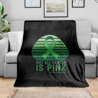 Liver Cancer Awareness Throw Blanket Not All Cancer Is Pink Ribbon Support Gift