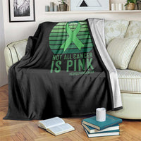 Liver Cancer Awareness Throw Blanket Not All Cancer Is Pink Ribbon Support Gift