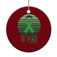 Liver Cancer Awareness Ceramic Ornament Not All Cancer Is Pink Ribbon Support Gift