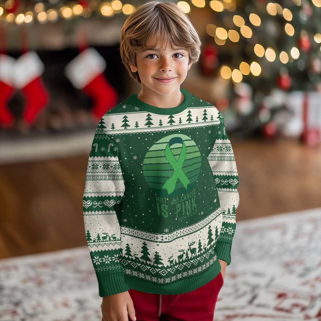 Liver Cancer Awareness Ugly Christmas Sweater Not All Cancer Is Pink Ribbon Support Gift