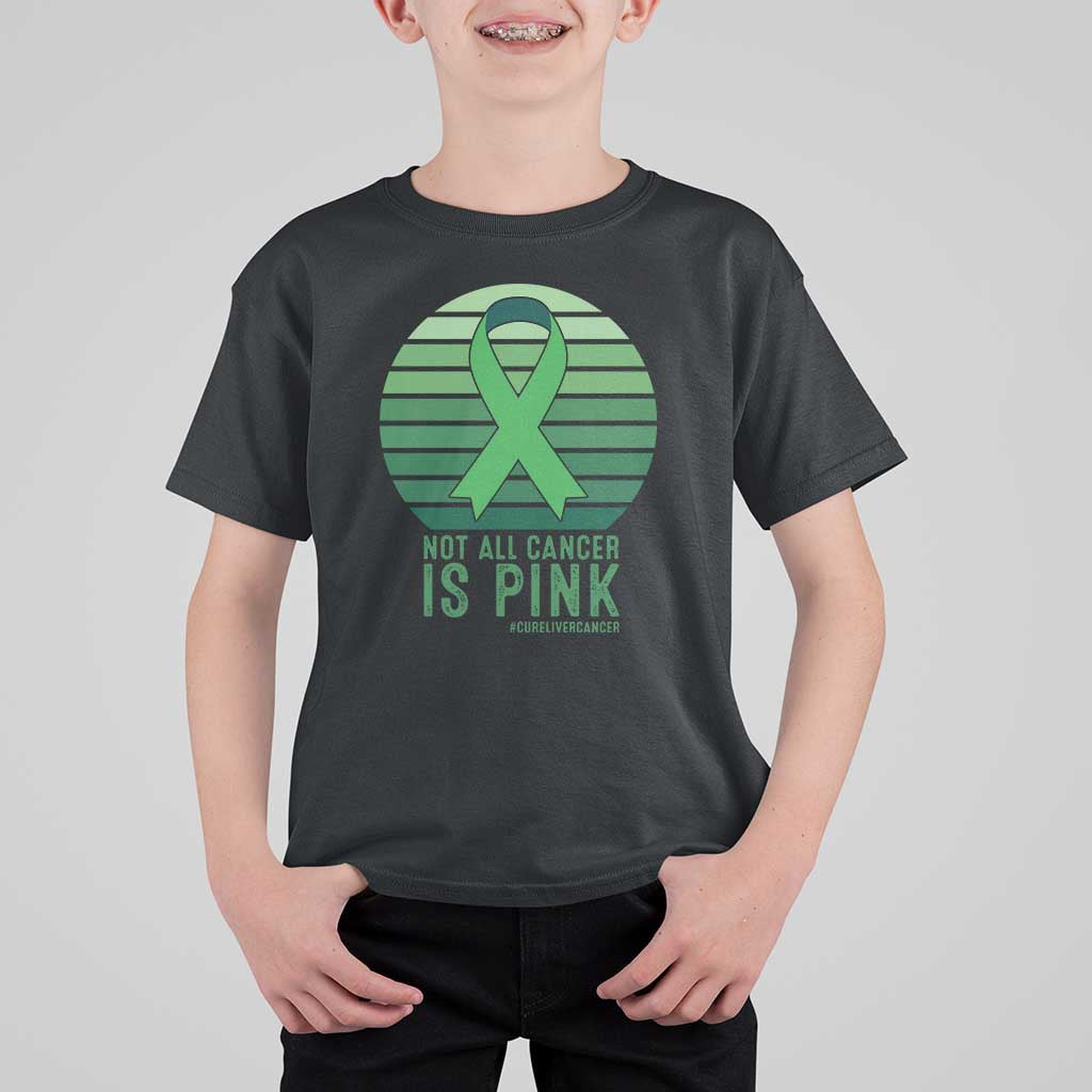 Liver Cancer Awareness T Shirt For Kid Not All Cancer Is Pink Ribbon Support Gift