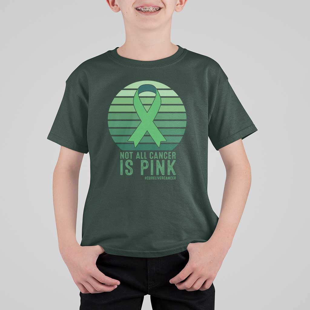 Liver Cancer Awareness T Shirt For Kid Not All Cancer Is Pink Ribbon Support Gift