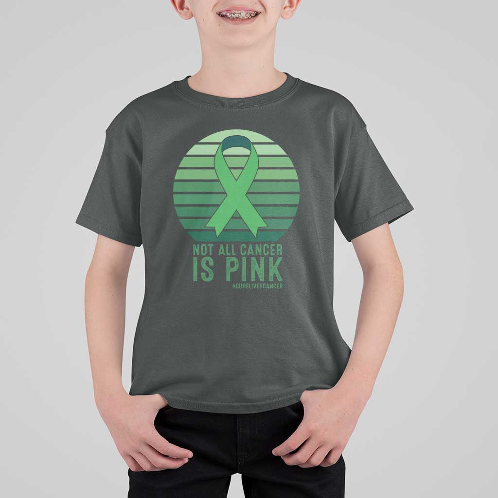 Liver Cancer Awareness T Shirt For Kid Not All Cancer Is Pink Ribbon Support Gift