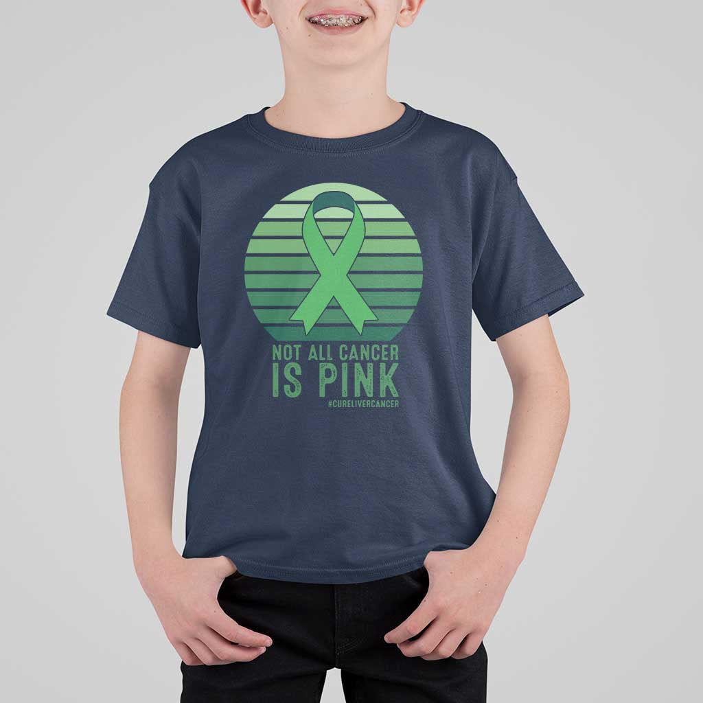 Liver Cancer Awareness T Shirt For Kid Not All Cancer Is Pink Ribbon Support Gift