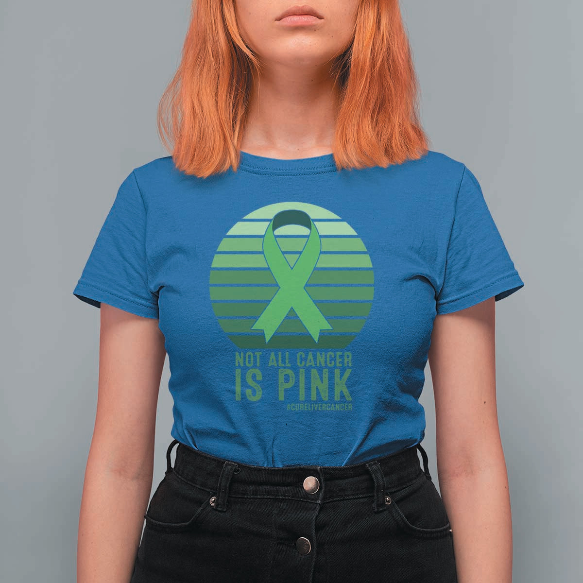 Liver Cancer Awareness T Shirt For Women Not All Cancer Is Pink Ribbon Support Gift