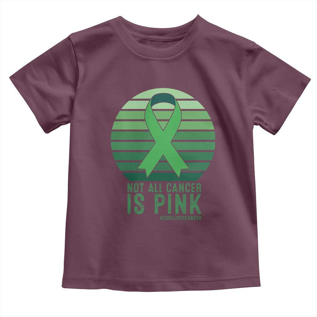 Liver Cancer Awareness Toddler T Shirt Not All Cancer Is Pink Ribbon Support Gift