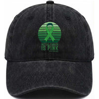 Liver Cancer Awareness Washed Cotton Baseball Cap Not All Cancer Is Pink Ribbon Support Gift