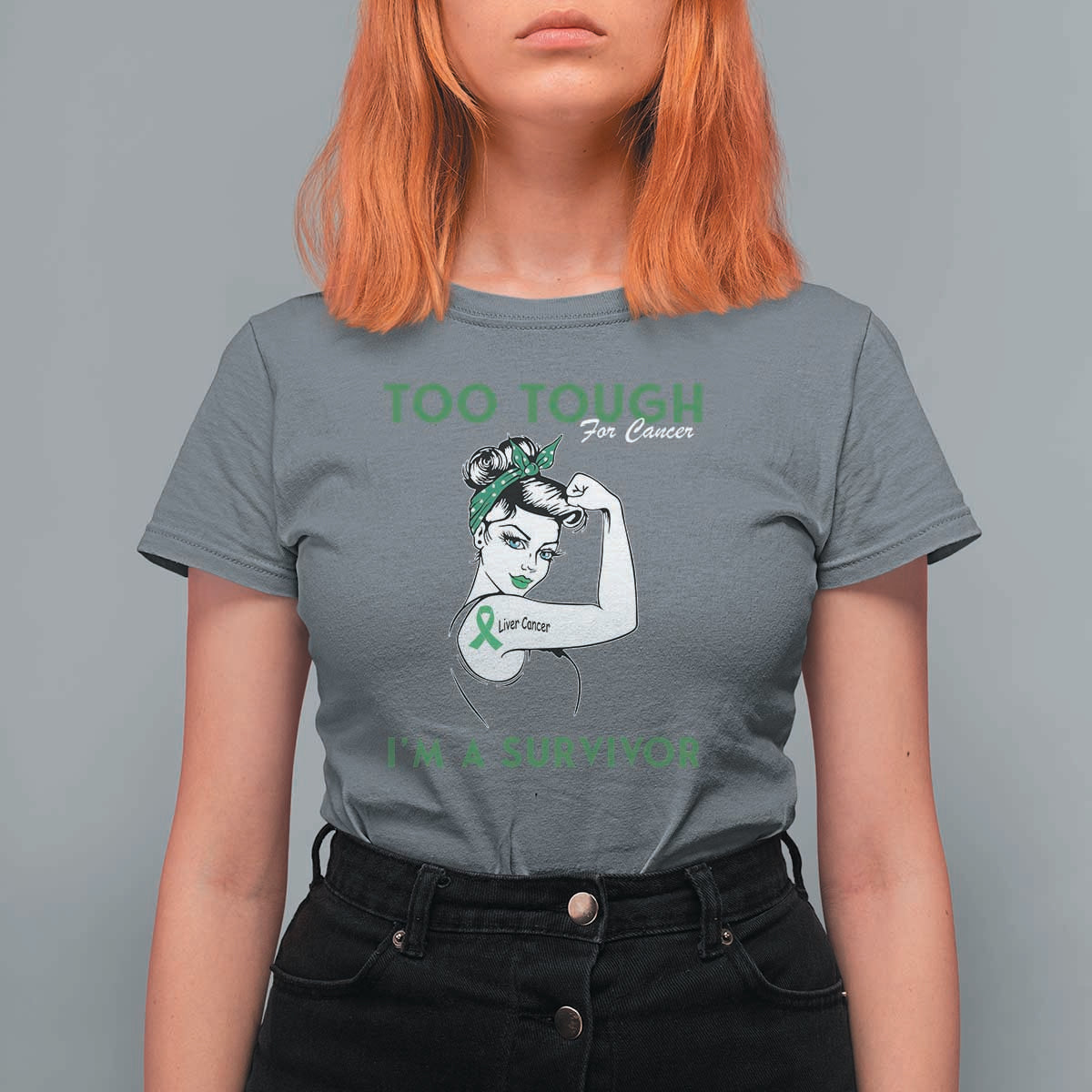 Liver Cancer Warrior Woman Gift T Shirt For Women Too Tough For Cancer Im A Survivor