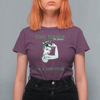 Liver Cancer Warrior Woman Gift T Shirt For Women Too Tough For Cancer Im A Survivor