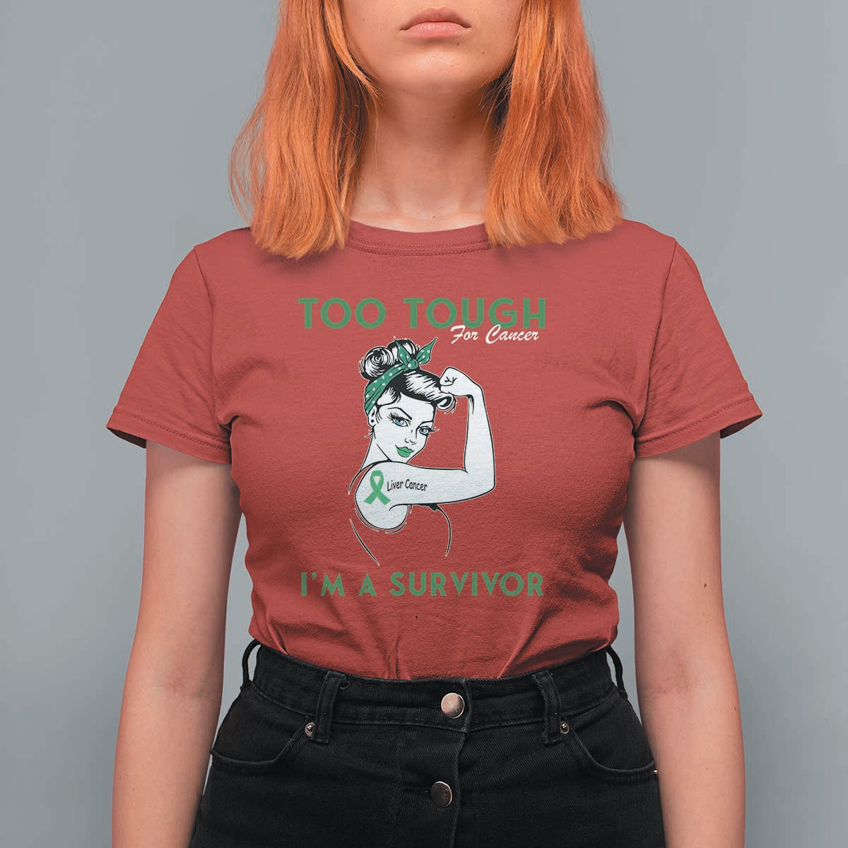 Liver Cancer Warrior Woman Gift T Shirt For Women Too Tough For Cancer Im A Survivor