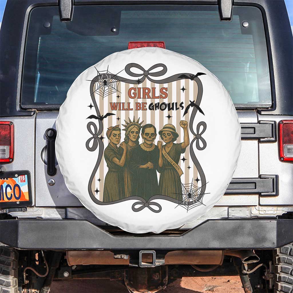 Halloween Feminist Spare Tire Cover Girls Will Be Ghouls Women Empowerment - Wonder Print Shop