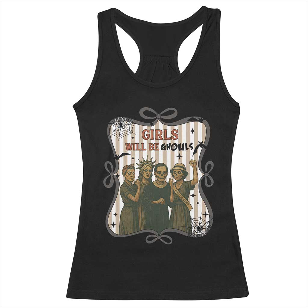Halloween Feminist Racerback Tank Top Girls Will Be Ghouls Women Empowerment - Wonder Print Shop
