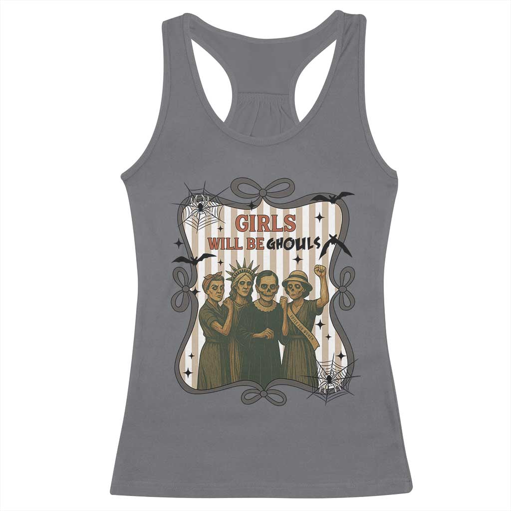 Halloween Feminist Racerback Tank Top Girls Will Be Ghouls Women Empowerment - Wonder Print Shop