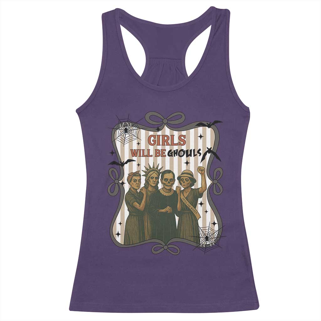 Halloween Feminist Racerback Tank Top Girls Will Be Ghouls Women Empowerment - Wonder Print Shop