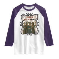 Halloween Feminist Raglan Shirt Girls Will Be Ghouls Women Empowerment - Wonder Print Shop