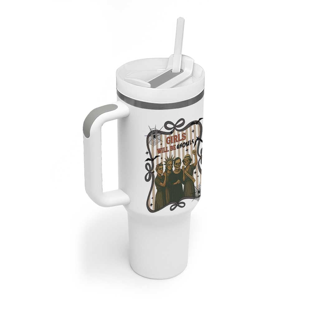 Halloween Feminist Tumbler With Handle Girls Will Be Ghouls Women Empowerment