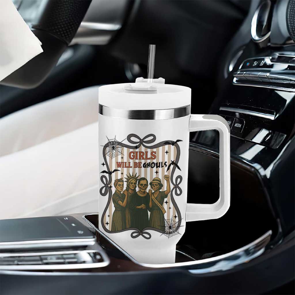 Halloween Feminist Tumbler With Handle Girls Will Be Ghouls Women Empowerment