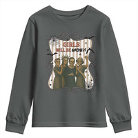 Halloween Feminist Youth Sweatshirt Girls Will Be Ghouls Women Empowerment - Wonder Print Shop