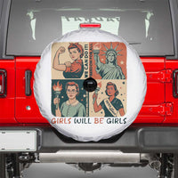Girls Will Be Girls Spare Tire Cover Patriotic Feminist USA Women - Wonder Print Shop