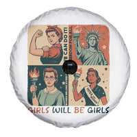 Girls Will Be Girls Spare Tire Cover Patriotic Feminist USA Women - Wonder Print Shop