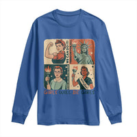 Girls Will Be Girls Long Sleeve Shirt Patriotic Feminist USA Women - Wonder Print Shop