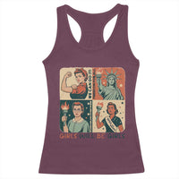 Girls Will Be Girls Racerback Tank Top Patriotic Feminist USA Women - Wonder Print Shop