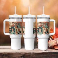 Girls Will Be Girls Tumbler With Handle Patriotic Feminist USA Women