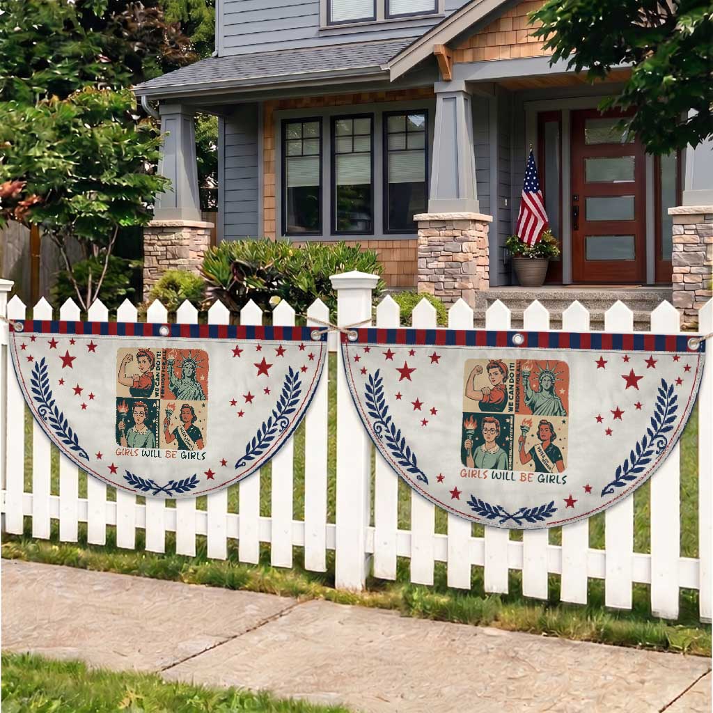 Girls Will Be Girls Patriotic Fan Flag Feminist USA Women