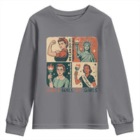 Girls Will Be Girls Youth Sweatshirt Patriotic Feminist USA Women - Wonder Print Shop