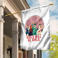 Girls Will Be Girls Garden Flag Funny Patriotic Feathered Feminists Ducks - Wonder Print Shop