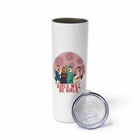 Girls Will Be Girls Skinny Tumbler Funny Patriotic Feathered Feminists Ducks