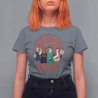 Girls Will Be Girls T Shirt For Women Funny Patriotic Feathered Feminists Ducks - Wonder Print Shop