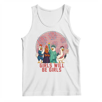 Girls Will Be Girls Tank Top Funny Patriotic Feathered Feminists Ducks - Wonder Print Shop