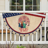 Girls Will Be Girls Patriotic Fan Flag Funny Feathered Feminists Ducks